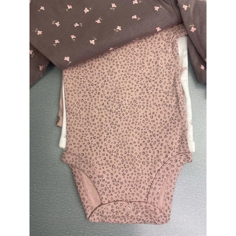 CARTER'S BABY GIRL 4-PACK HORSE & FLOWERS 100% COTTON BODYSUITS SIZE 24 MONTHS